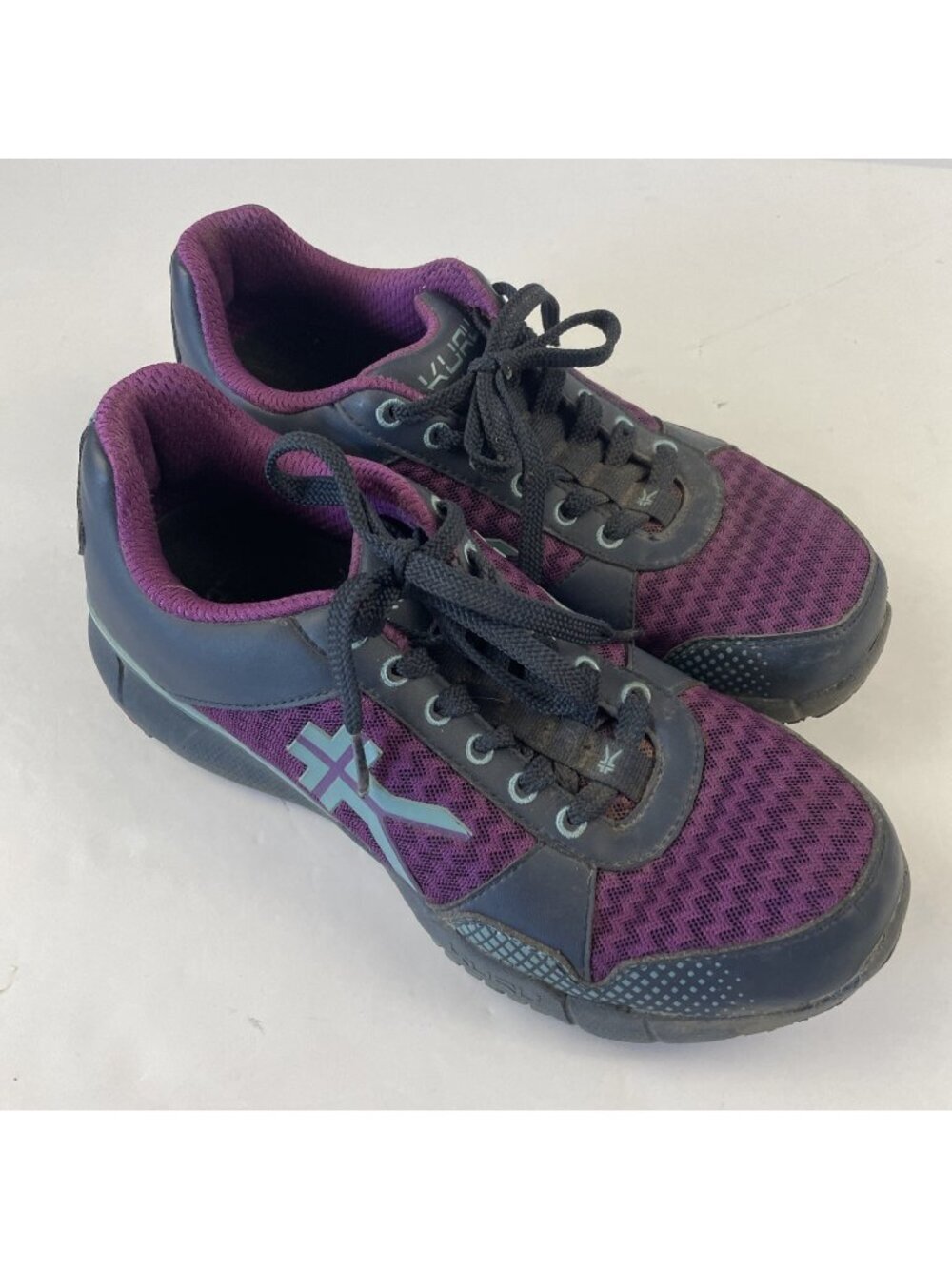 Kuru Quantum Walking Shoes Women's 8 Medium Mesh Breathable Lace Up Purple Teal